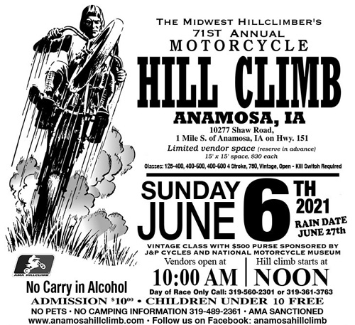 71st annual Anamosa Motorcycle Hill Climb